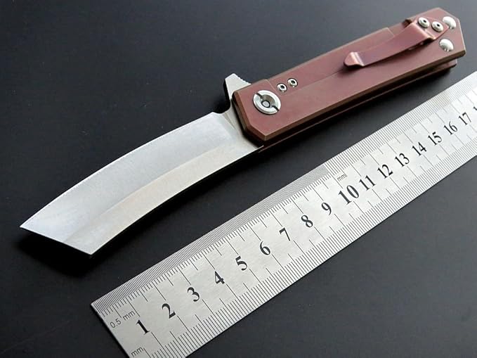 Eafengrow EF97 Pocket Knife Folding Knives D2 Steel Blade Titanium Handle Camping Outdoor Tools Knife EDC Hand Tool(purple)