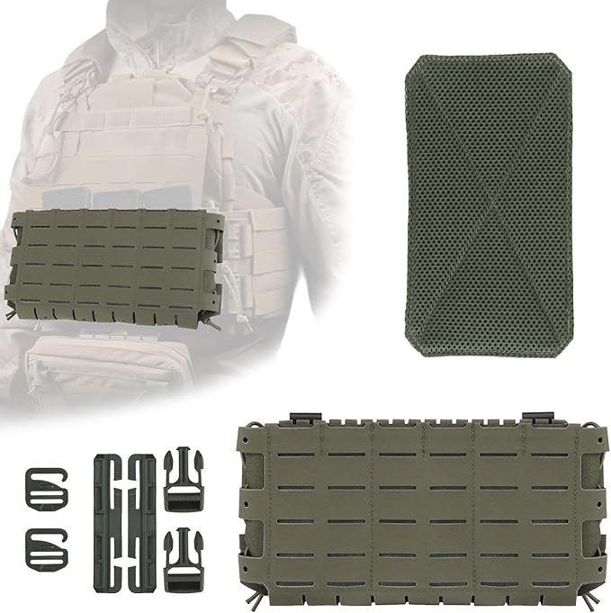 Multifunctional Tactical Chest Mag Pouch Plate Hook and Loop Tactical Panel for 556 Mag Multipurpose MOLLE Front Flap Walkie Talkie Bag Hanging Panel