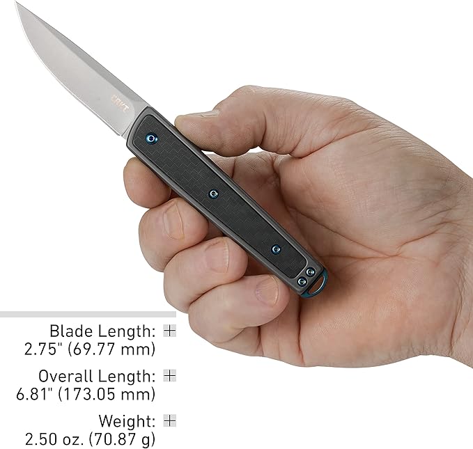 CRKT Symmetry Folding Everyday Carry Knife: Plain Edge Folder with Liner Lock Everyday Carry Folded Knife with IKBS Ball Bearing Pivot System and G10 Handle 7190
