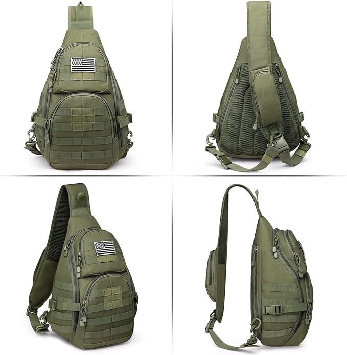 G4Free Tactical EDC Sling Backpack Military Rover Shoulder Sling Bag Pack with Pistol Holster for Concealed Carry | EDC Pack Pistol Holster Concealed Carry