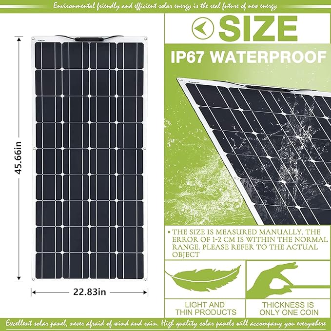 1600 Watt Flexible Solar Panel for RV 4 × 400 Watt 12 Volt Solar Power Panel Kit with 40A Solar Charge Controller &amp Inverter Monocrystalline Solar Panels for Camping Off Grid Battery Charging Boa