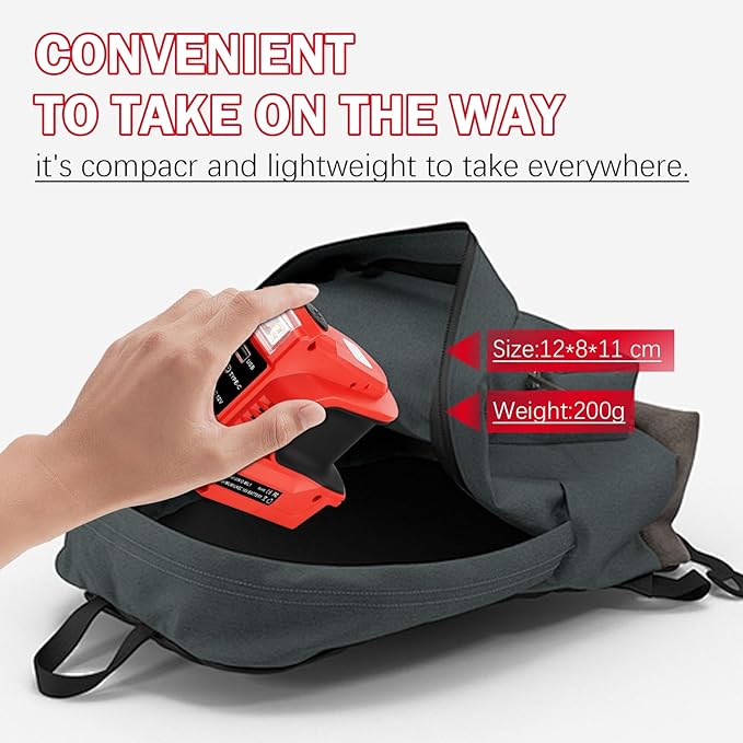 180W Power Inverter for Craftsman 20V DC 20V to AC 110-120V Battery Inverter 20 Volt Battery Powered Portable Power Source Supply Charger Adapter with USB&ampType-C&ampAC Outlet&ampLED Light