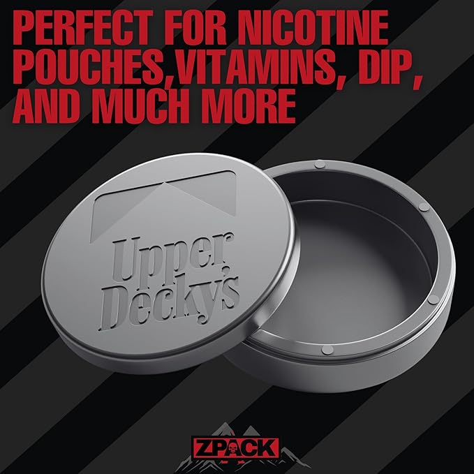 ZPACK Magnetic Metal Can Holder Metal Container Carved Tin with Magnetic Closure Aluminum Container Slim Pouch Can Gift for Him (Gunmetal)