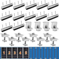 Solar Panel Bracket Kit 12 Pcs Aluminium Mounting Rail 200mm Solar Panel Mount 30mm/35mm Z-Bracket Set Center Clamps Solar Mounting Rail Connector for Metal Roof Tin Roof Flat Roof Sheet Roof