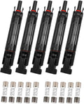 5 Pcs 30A Solar Fuse Holder Inline with Male and Female Connector for Solar Panel and Solar Controller IP68 Waterproof Solar Fuse Connector with 10 Fuse