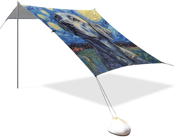 ALAZA Labrador Dog Starry Beach Tent Sun Shelter Portable Canopy Sunshade for Outdoor Camping Picnics Backyard Fun 10x9 ft