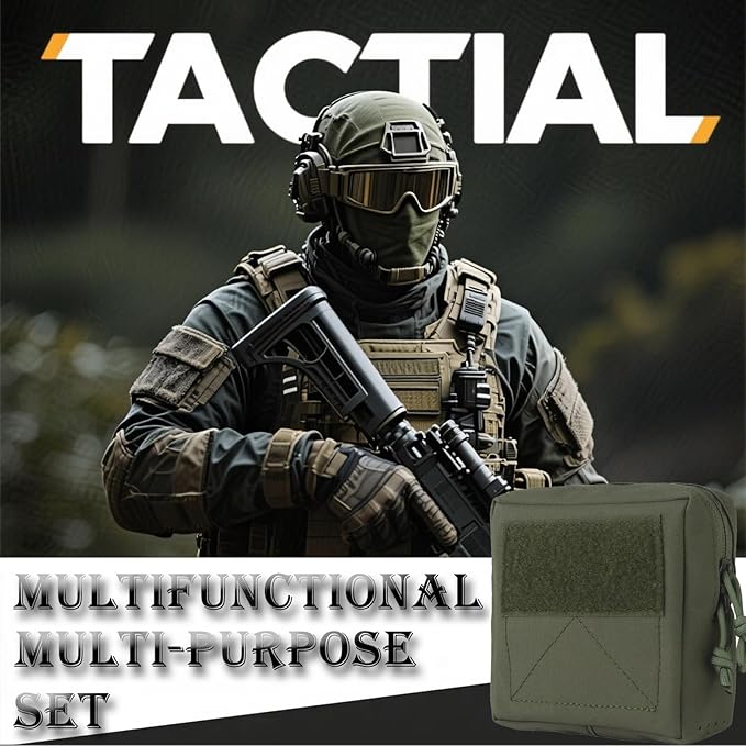 Tactical Molle Admin Pouch Multifunctional Outdoor Sports and Leisure Waist Bag Small GP General Purpose Pouches with Loop Panel for Vest Gun Belts Backpack Etc