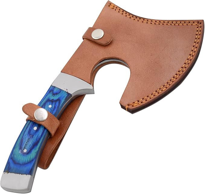 Wild Turkey Handmade Stainless Steel Collection Wood Handle Hatchet Outdoors Hunting Camping Axe… (Blue) 512 0