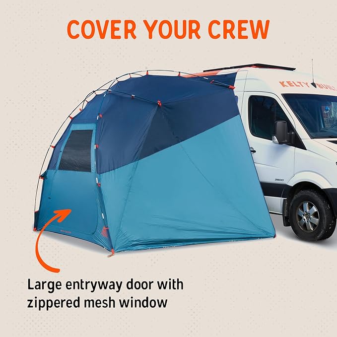 Kelty Highroads Overlanding Shelter - Universal Mount Car Camping Tent with Large Zippered Entry Aluminum Frame Adjustable Walls and Windows UV Protection Rainproof Stuff Duffel Included 2024