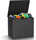 Zapdos 31 Gallon Outdoor Storage Box Deck Box for Indoor and Outdoor Use Waterproof Resin Storage Bin for Package Delivery Patio Cushions Gardening Tools Lockable UV Resistant Black