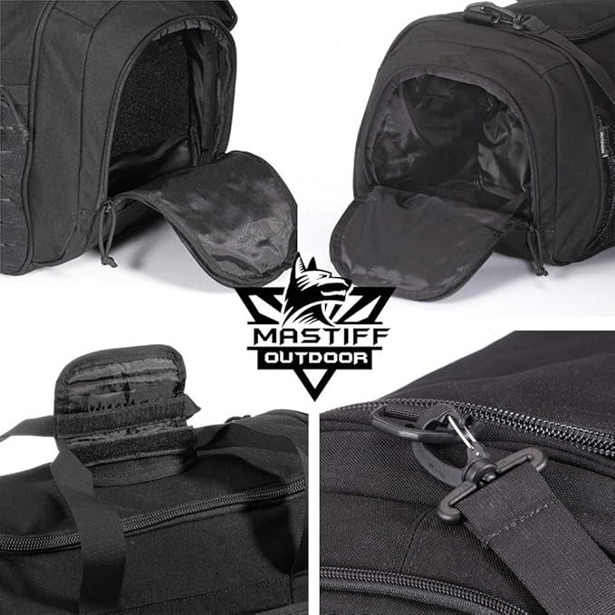Tactical Duffel Bag Pro 1000D Nylon MOLLE Military Gear Pack BK