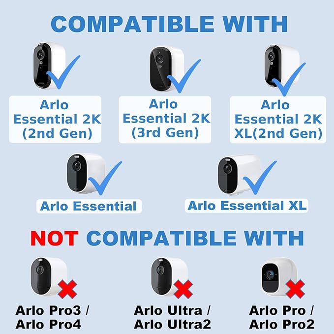 DIANMU Solar Panel for Arlo Essential 2K/2K XL (All 1st/2nd/3rd Gen) and Essential/XL Spotlight Cameras with 13FT Weatherproof Cable &amp Aluminum Alloy Mount (1 Pack)