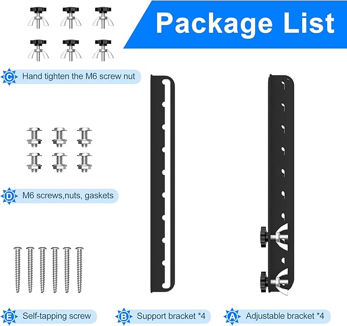Solar Panel Mount Brackets 30 inch Solar Panel Stand with 0-90° Adjustable Foldable Tilt Legs Support for RV Roof Boat and Off-Grid Black