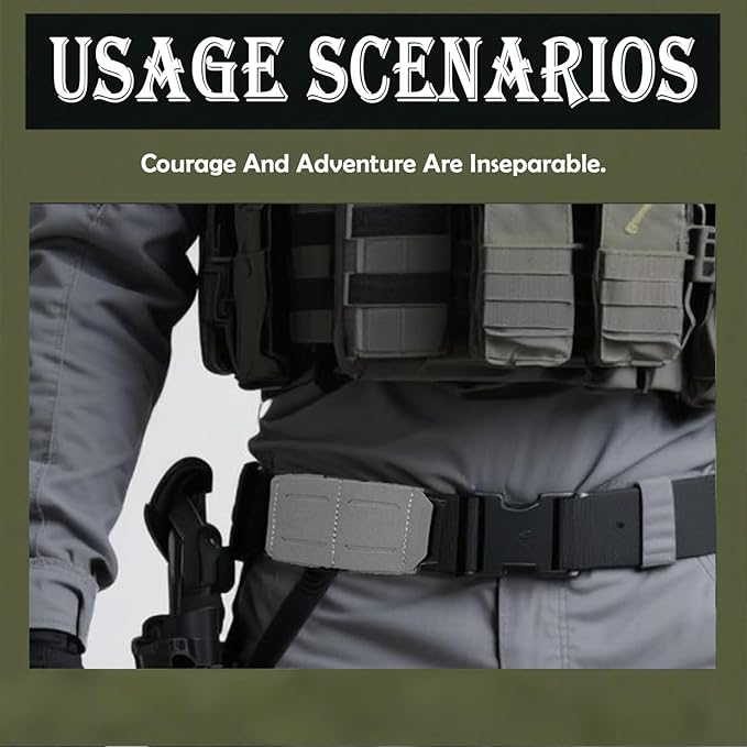 Detachable Horizontal MOLLE Single Module - Hook &amp Loop Adapter for Tactical Waist Rigs Secure Gear with Heavy-Duty Panels