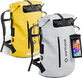 Earth Pak Waterproof Backpack - Heavy Duty Roll-Top Closure with Easy Access Front-Zippered Pocket and Cushioned Padded Back Panel for Comfort with IPX8 Waterproof Phone Case