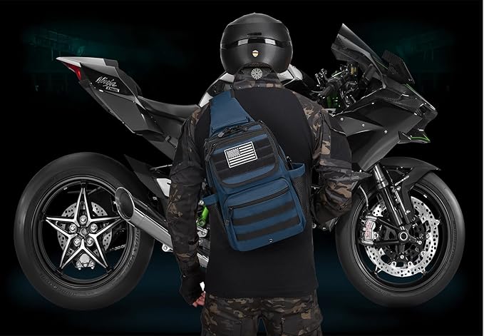 ATBP Tactical Crossbody Bag Holster Shoulder Backpack 6 Elastic Slots Water Bottle Holder Carrier Accessories Pouch 15L