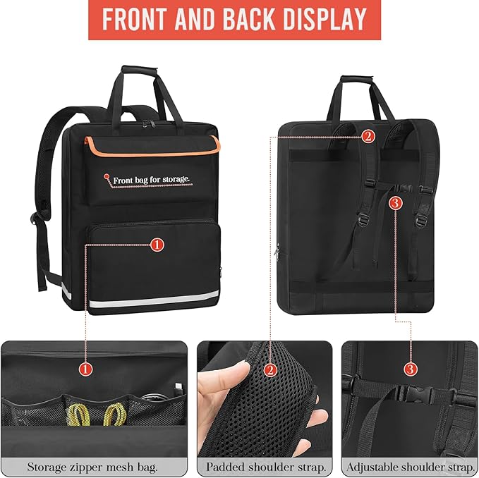 Solar Panel Storage Bag Padded Carrying Case for Jackery SolarSaga 100W 100X 200W - Travel-Friendly with Multi-Pockets &amp Shoulder Strap Backpack for 100w 100x 200w Casual/Sporty