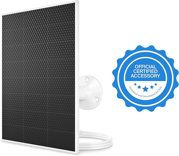 Arlo Solar Panel Charger (White) Arlo Certified Accessory Weather Resistant Easy Install (2025 Released) Works with: Essential Series Go 2 Pro 3/4/5S/6/6 XL Ultra Series Wireless Floodlights