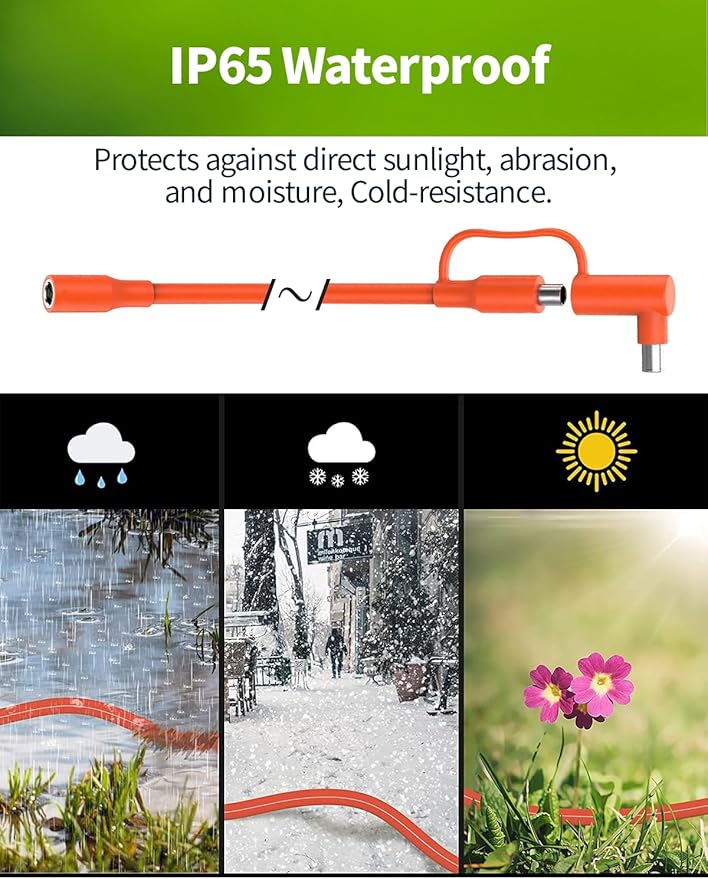 30FT 12AWG Extension Cable for Solar Generators 8mm Female to Male DC7909 Solar Panel Cable Cord with DC8020 Adapter Compatible with Jackery GZ Yeti Aker Portable Power Stations