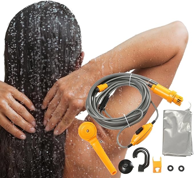 Portable Camping Shower for Outdoor - 12V Portable Shower Head Handheld Camping Pump | Handheld Showers Gear Car Accessories
