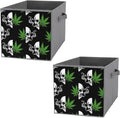 Foldable Storage Bins with Handles Skull Smoking Sturdy Collapsible Cube Box for Organizing Blankets Towels Toys Ideal for Home &amp Closet Use