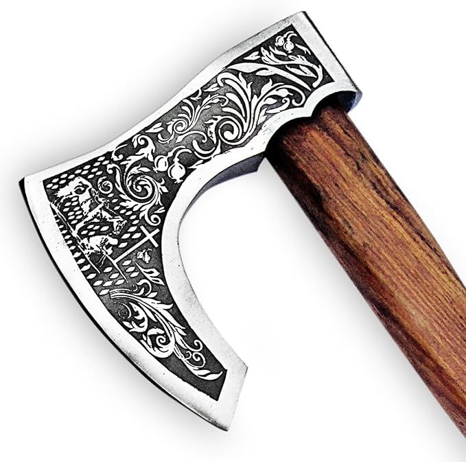Custom Handmade Viking Hatchet Axe Carbon Steel Bearded Axe - Camping Axes - Tomahawk Battle Axe - Estwing Ax - Axe with Leather Sheath - Ideal Gift for Men Birthday for Him (9875)