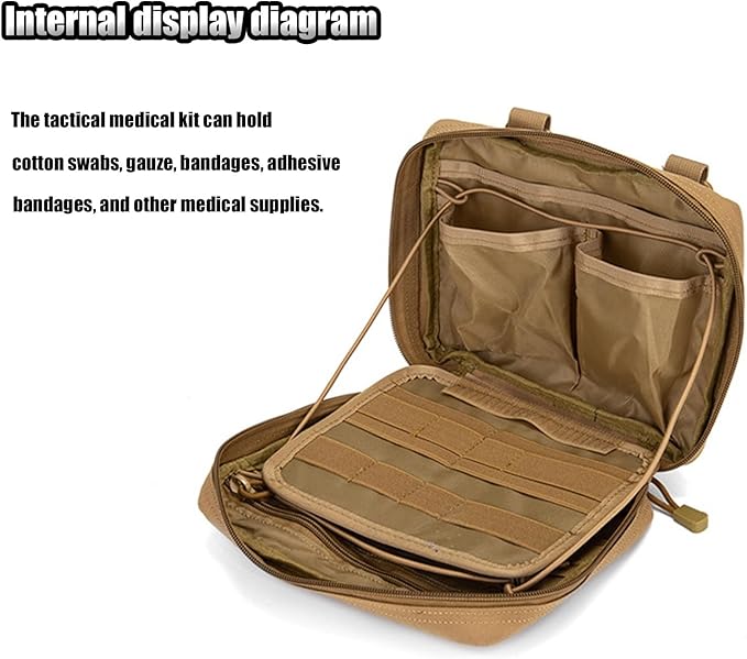 Tactical IFAK Micro Trauma Pouch Utility Laser Cut EDC Molle Tool Pouch Bag Horizontal Modular for Outdoor Activities