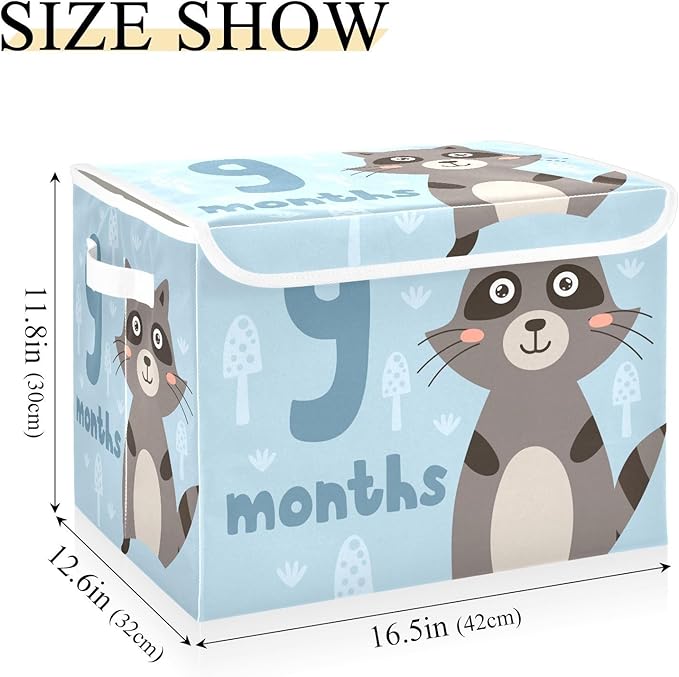 9_months Storage Bins with Lid Foldable Room Storage Clothing Storage Containers for Home Studyroom Dormroom Storage