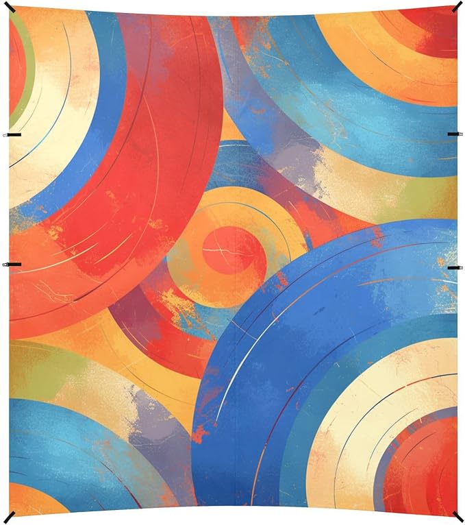 Indianred Tie-dye Background Vibrant Colors and Swirling Patterns Tie-dye Pattern Beach Tent UPF50 Lightweight Large Sun Shelter with Sandbags Sand Shovel Poles for Camping Picnics