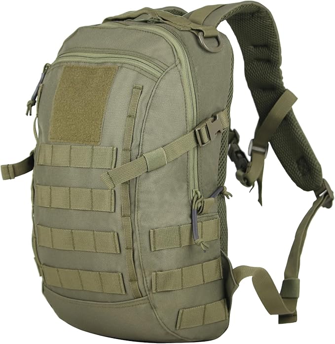 Small Tactical Backpack Military Daypack 12L Molle Bag Rucksack Army Daypack for OutdoorHikingCampingTravel (Green)