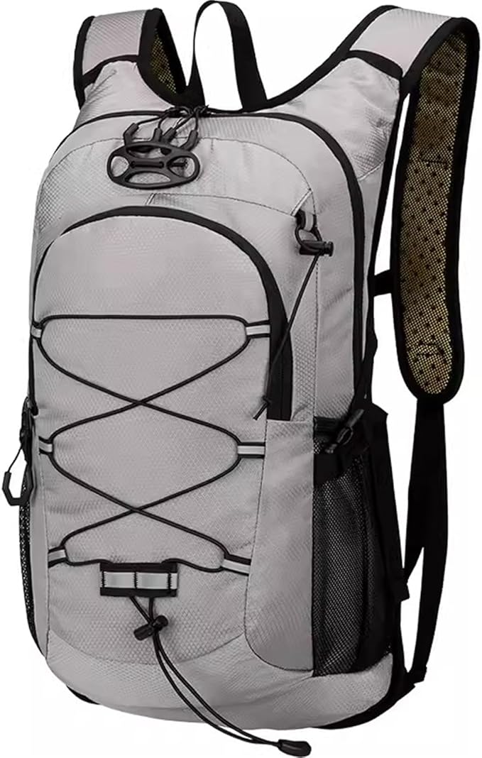 Lightweight Cycling Hydration BackpackLarge Capacity Pack for TravelHikingClimbingSkiingRunning Daypack for Men Women (Grey)