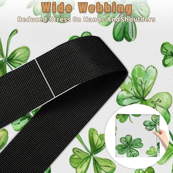 XL Large Clothes Storage with Lid Handle St.patrick's Day Large Thick Clothes Blanket Storage Containers for Organizing Bedroom Closet Comforter Green Shamrock Lucky Clover Leaf