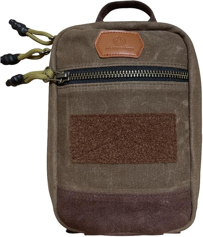Roaring Fire Smolder Waxed Canvas Organizer - Tactical Molle Admin Pouch EDC Tool Organizer with YKK Zippers Molle Organizer Pouch for Everyday Carry Tool for Outdoor Tactical Survival