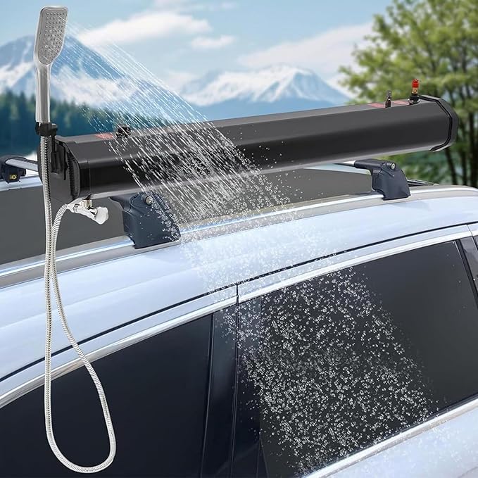 Roof Rack Mounted Off-Road Shower with High Pressure Water Gun Spray Head for Camping Water Storage and Outdoor Water Supply