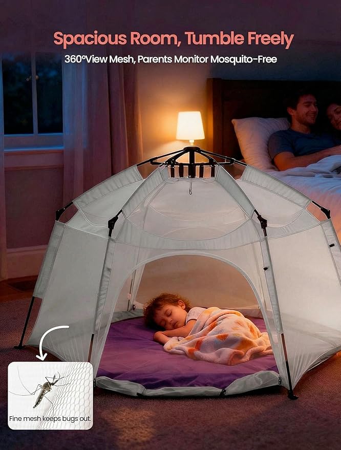 Porayhut Large Pop Up Play Tent for Kids 78 Instant Toddler Playhouse with Removable Floor &amp UV50+ Sun Shade 360° Mesh Mosquito-Free Tent for Indoor Outdoor Beach Backyard Fits 4 Kids