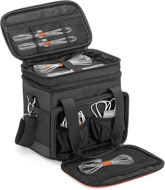 Trunab Double-Layer Carrying Case Compatible with Jackery Portable Power Station Explorer 160/240/300 Battery Case with Water-Resistant Bottom and Upper Compartment for Charging Accessories