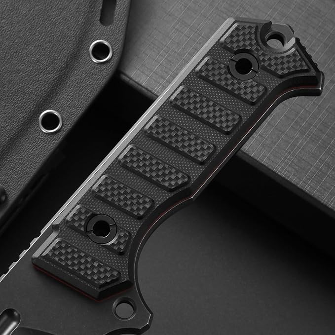 Eafengrow EF135 Fixed Blade Knife DC53 Steel Blade G10 Handle Full Tang Heavy Duty EDC Fix Knifes for Field Working Camping Survival Bushcraft(Black)
