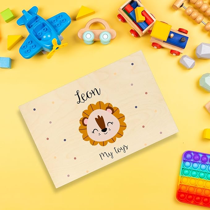 Creative Deco Personalized Wooden Storage Box Baby Memory Box | 11.8 x 7.87 x 5.51 in (+-0.5) | Hinged Lid Handle Engraving | Unpainted Gift Box | Rough UNSANDED Keepsake Souvenir Chest