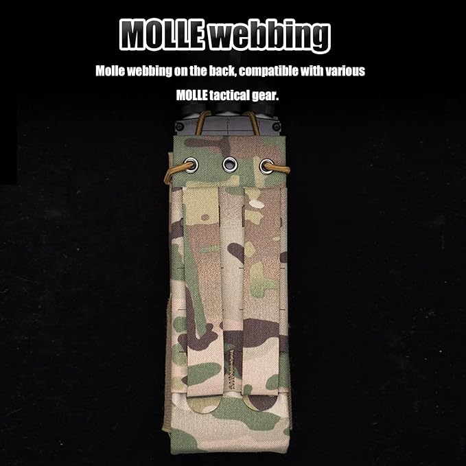 Tactical Molle Radio and Water Pouch Adjustable Storage Belt Holde for Walkie Talkie Outdoor Hiking Camping Vest Backpack