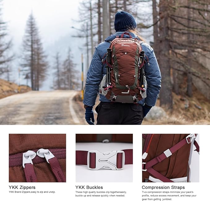 MOUNTAINTOP 25L/40L Hiking BackpackLightweight Travel Backpack for Men Women Outdoor Backpacking Camping