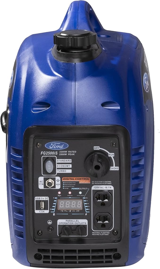 Ford 2500 Watt Gas Inverter Generator Small Portable &amp Quiet Home Use Camping Outdoor CARB Compliant Parallel Capability Built Ford Tough Generadores De Gasolina Silencioso FG2500IS