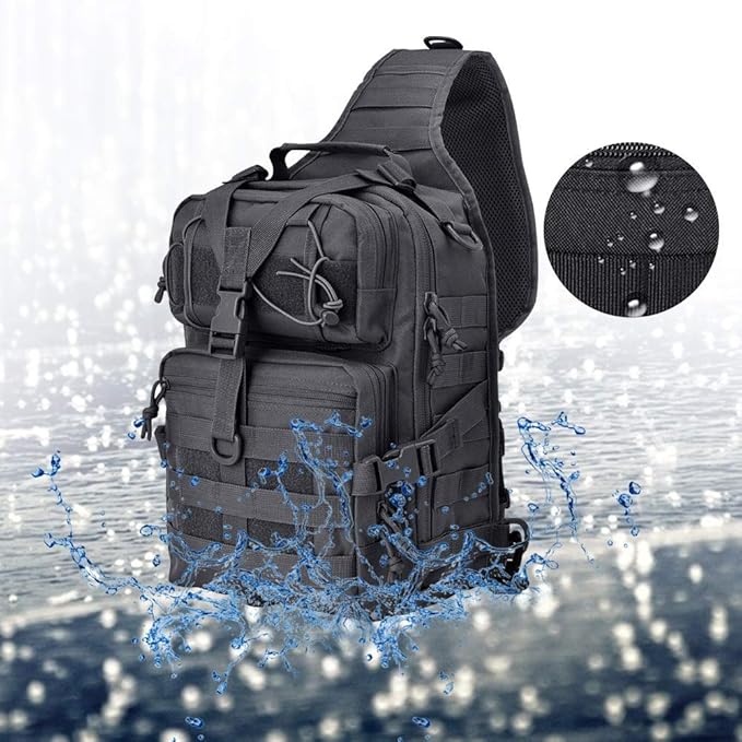 hopopower Tactical Sling Bag Sport Bag Military Rover Shoulder Backpack EDC Assault Range Bag Chest Pack Handbag Waterproof