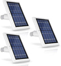 Wasserstein Solar Panel Compatible with Ring Spotlight Cam/Plus/Pro Battery Stick Up Cam/Pro &amp Outdoor Cam Plus Battery - Continuous Power for Ring Surveillance Camera (3-Pack White)