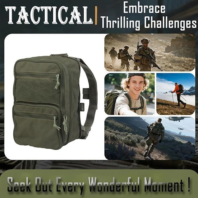 Tactical Utility Backpack 1000D Nylon Portable Double-Shoulder Style MOLLE-Equipped for Camping Picnic and Outdoor Use