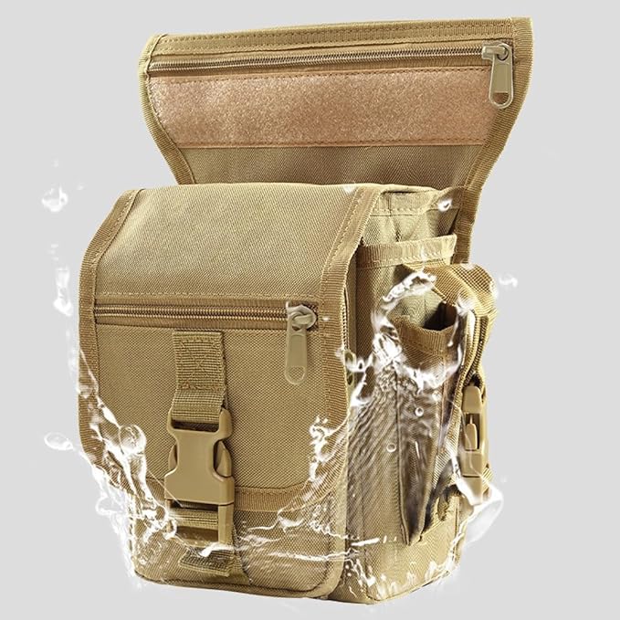 Waterproof Military Tactical Drop Leg Pouch Bag for Men Type B Cross Over Leg Rig Outdoor Bike Cycling Hiking Thigh Bag