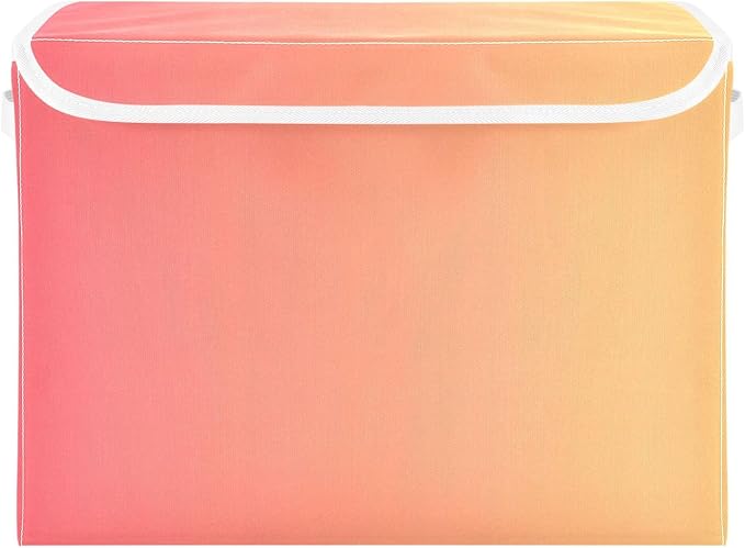 Orange Gradient Storage Containers with Lids Foldable Organizing Containers Storage Bins with Lids Large for Office