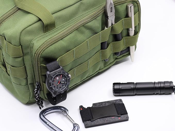 Coreflex 12-Inch Heavy Duty Tool BagTacticalGearRange EDC Tool Bag for cars Multi-Purpose Work Bag for Mechanics Electrician Carpenters Builders Plumbers (Olive Green)