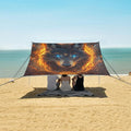 ALAZA Magic Wolf Alchemy Beach Tent Sun Shelter UPF50+ Protection Beach Shade Canopy w/ 4 Sandbags for Outdoor Camping Fishing Backyard Fun Picnic 10x9 ft
