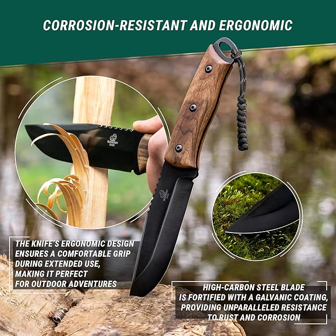 BeaverCraft BSH4F Bushcraft Knife AX1 Hand Forged Hatchet Axe with Sheath