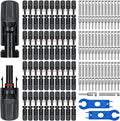 80PCS Solar Connectors 40 Pairs IP67 Waterproof Solar Panel Connectors with 2 Spanners Suitable for Solar Wire 14-10 awg.(Without Solar Crimper)